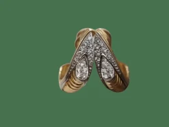 Boucle d'oreille retro or diamants