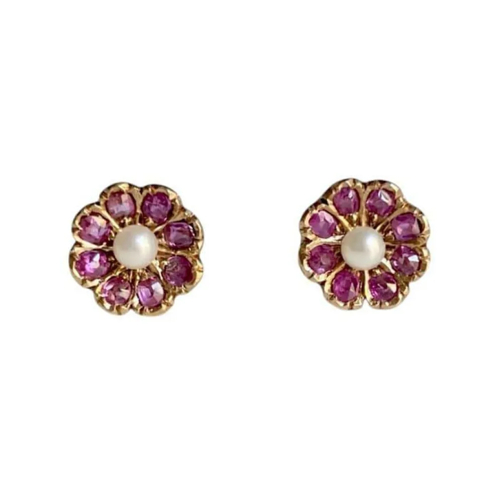 Boucle d'oreilles anciennes de travail Portugais en or jaune