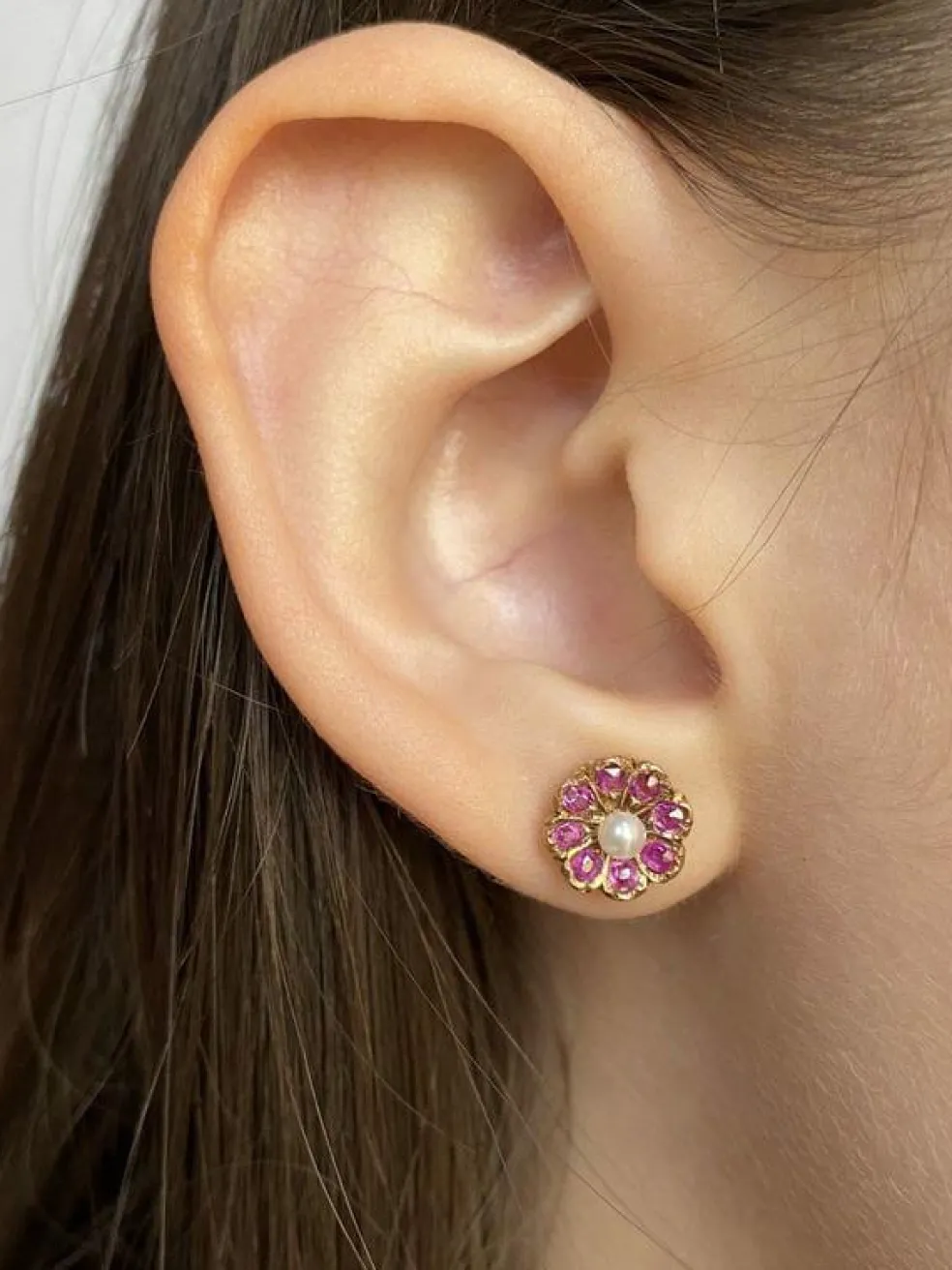 Boucle d'oreilles anciennes de travail Portugais en or jaune