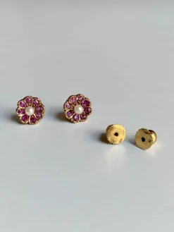 Boucle d'oreilles anciennes de travail Portugais en or jaune