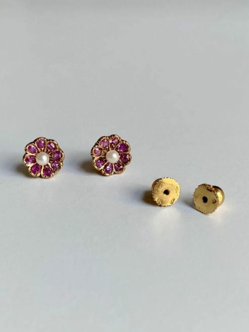 Boucle d'oreilles anciennes de travail Portugais en or jaune