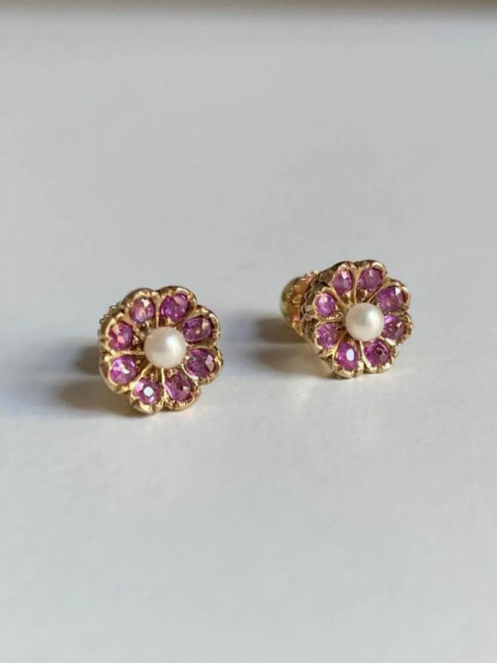 Boucle d'oreilles anciennes de travail Portugais en or jaune