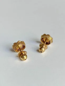 Boucle d'oreilles anciennes de travail Portugais en or jaune