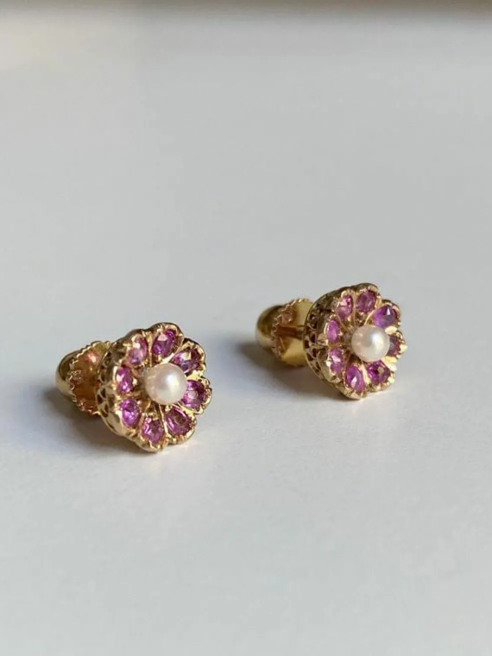 Boucle d'oreilles anciennes de travail Portugais en or jaune
