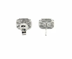 Boucle d’oreilles art déco or blanc et diamants