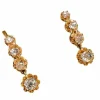 Boucle d’oreilles dormeuses anciennes, en or 18k et diamants