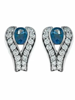 BOUCLE D'OREILLES OR GRIS SAPHIR