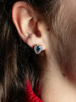 BOUCLE D'OREILLES OR GRIS SAPHIR