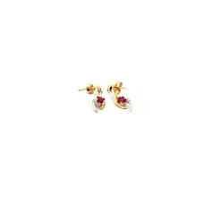 Boucle d'oreilles Or Jaune 18 k & Rubis