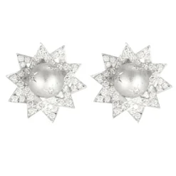 Boucle d'oreilles étoiles, or blanc