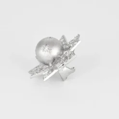 Boucle d'oreilles étoiles, or blanc