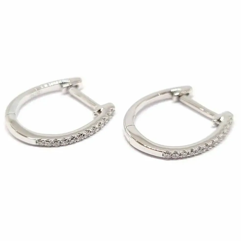 Boucles créoles diamants or blanc