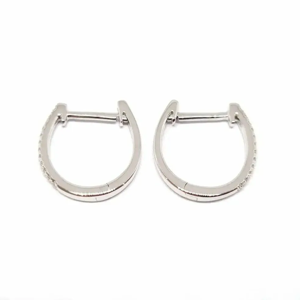 Boucles créoles diamants or blanc