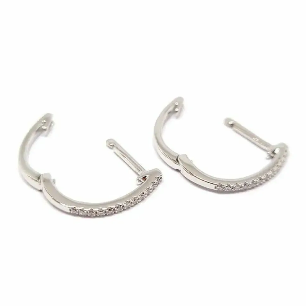 Boucles créoles diamants or blanc