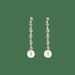 Boucles D Oreille Pendantes Perles Diamants