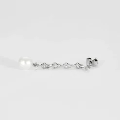 Boucles D Oreille Pendantes Perles Diamants