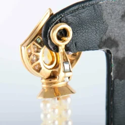 Boucles d'oreille citrine diamants et perles pendantes