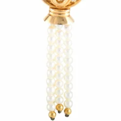 Boucles d'oreille citrine diamants et perles pendantes