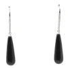 Boucles d'oreille en or blanc, diamants et onyx