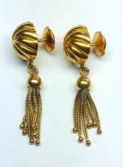 Boucles d'oreille Pompon en or jaune 18 carats