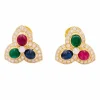 Boucles d'oreille "Tutti Frutti" or jaune, diamants, pierres de couleurs.