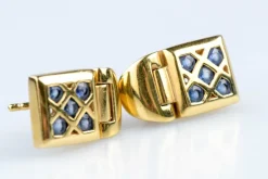 Boucles d'oreilles 18 carats Or jaune 0.20ct Saphir