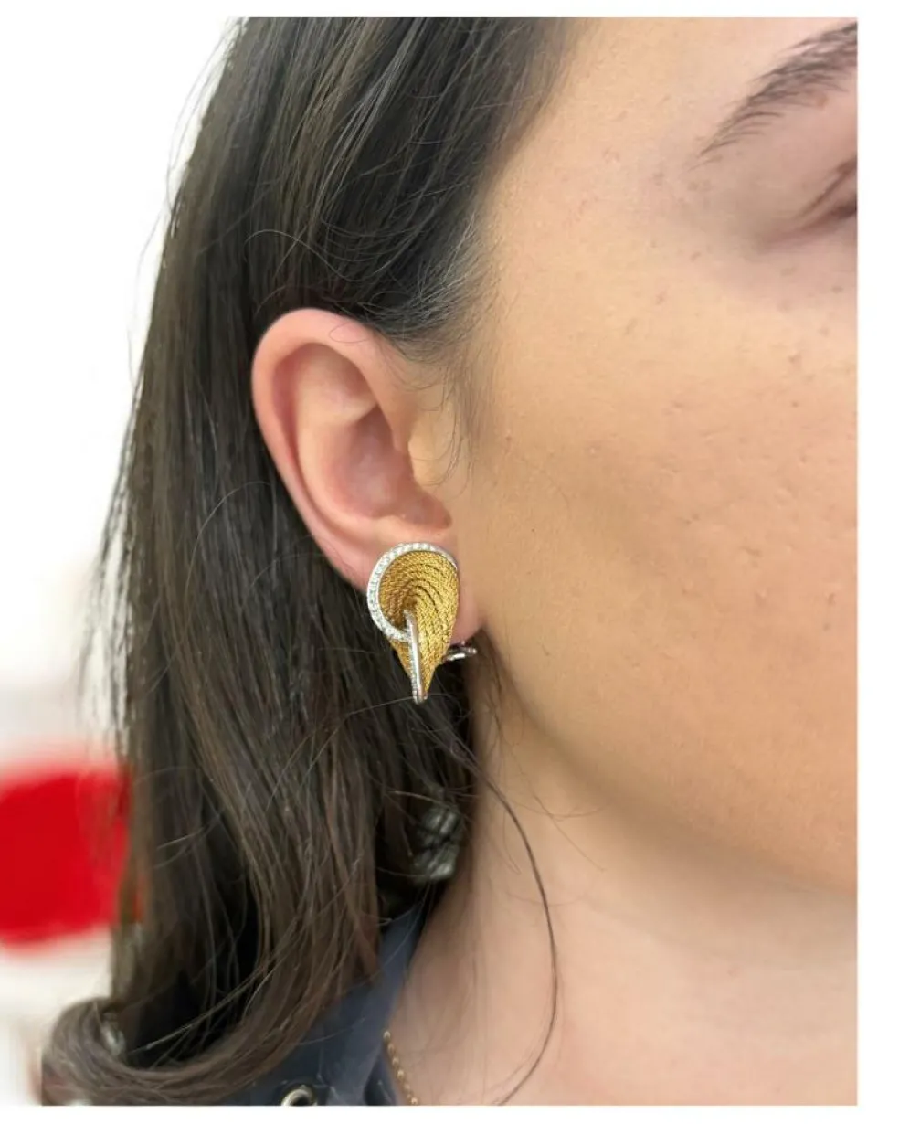 Boucles d'oreilles à clip en or et diamants Harpo's Italia