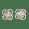 BOUCLES D'OREILLES DIAMANTS MOTIF "ROSE"