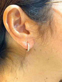 Boucles d’oreilles 2 en 1 or rose diamants