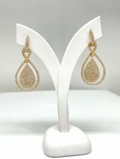 Boucles d’oreilles 2 en 1 or rose diamants