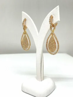 Boucles d’oreilles 2 en 1 or rose diamants