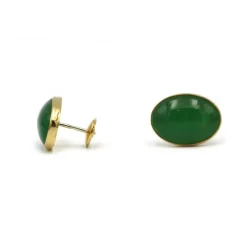 Boucles d'Oreilles - Or et aventurine Verte