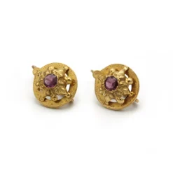 Boucles d'oreilles - Or jaune et grenats