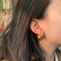 Boucles d'oreilles - Or jaune et diamants
