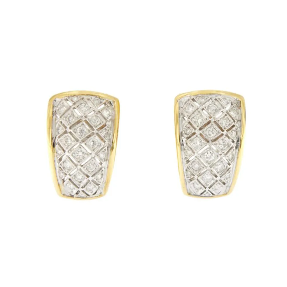 Boucles d'oreilles 2 ors diamants