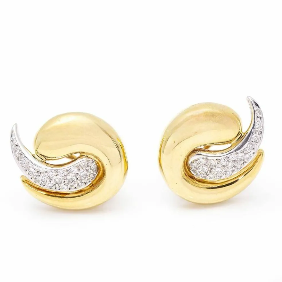 Boucles d'Oreilles 2 Ors Diamants