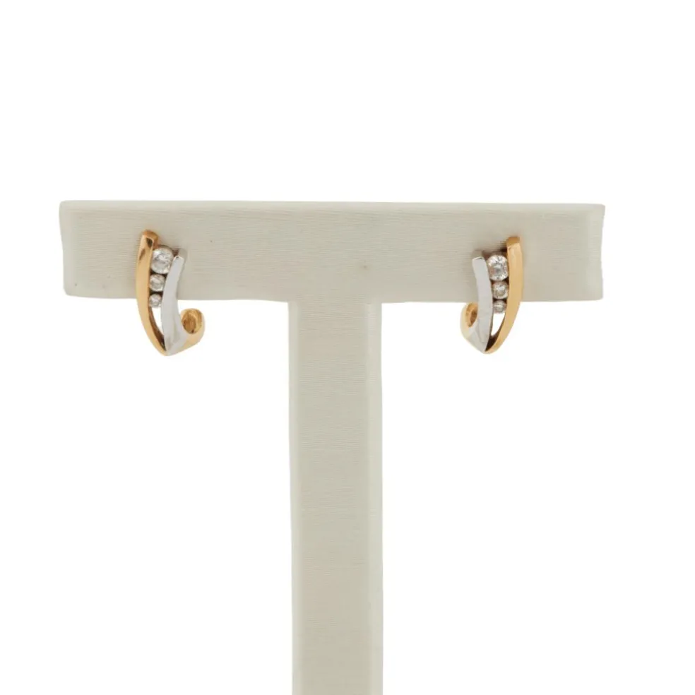 Boucles d'oreilles 2 Ors Diamants