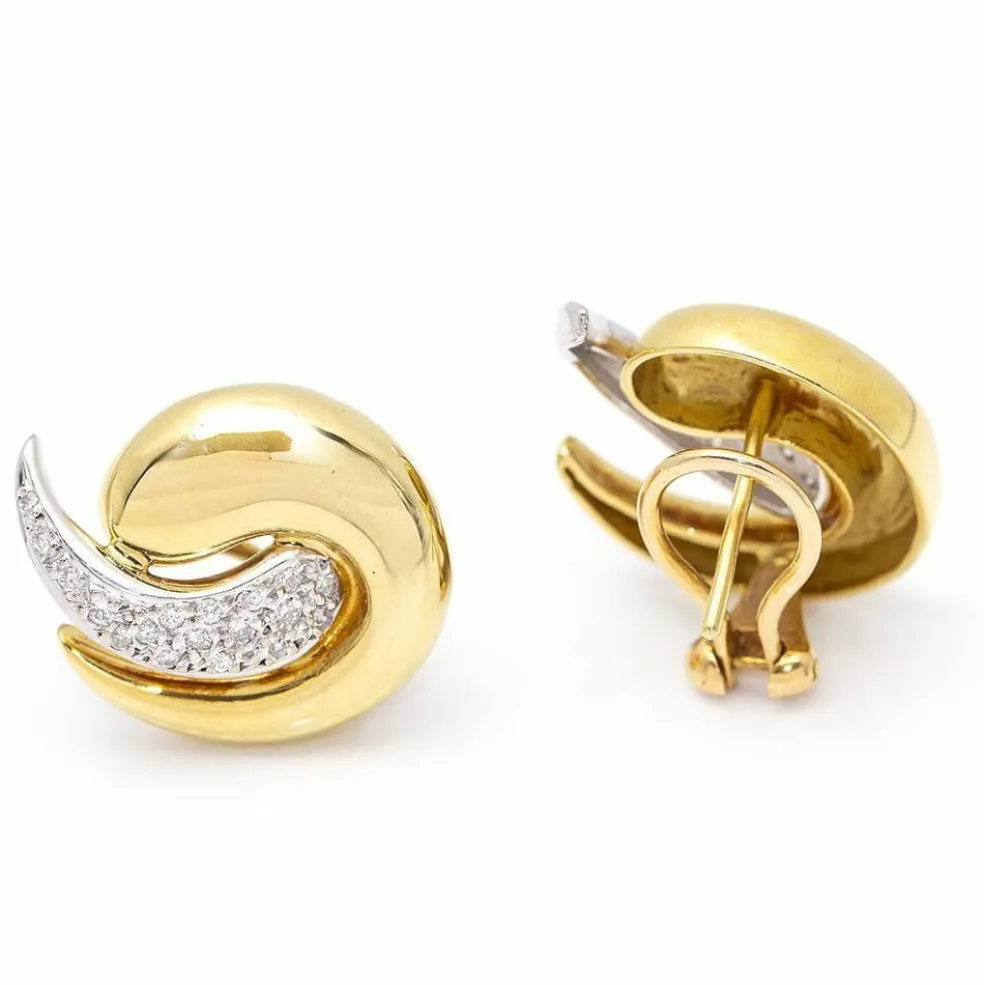 Boucles d'Oreilles 2 Ors Diamants