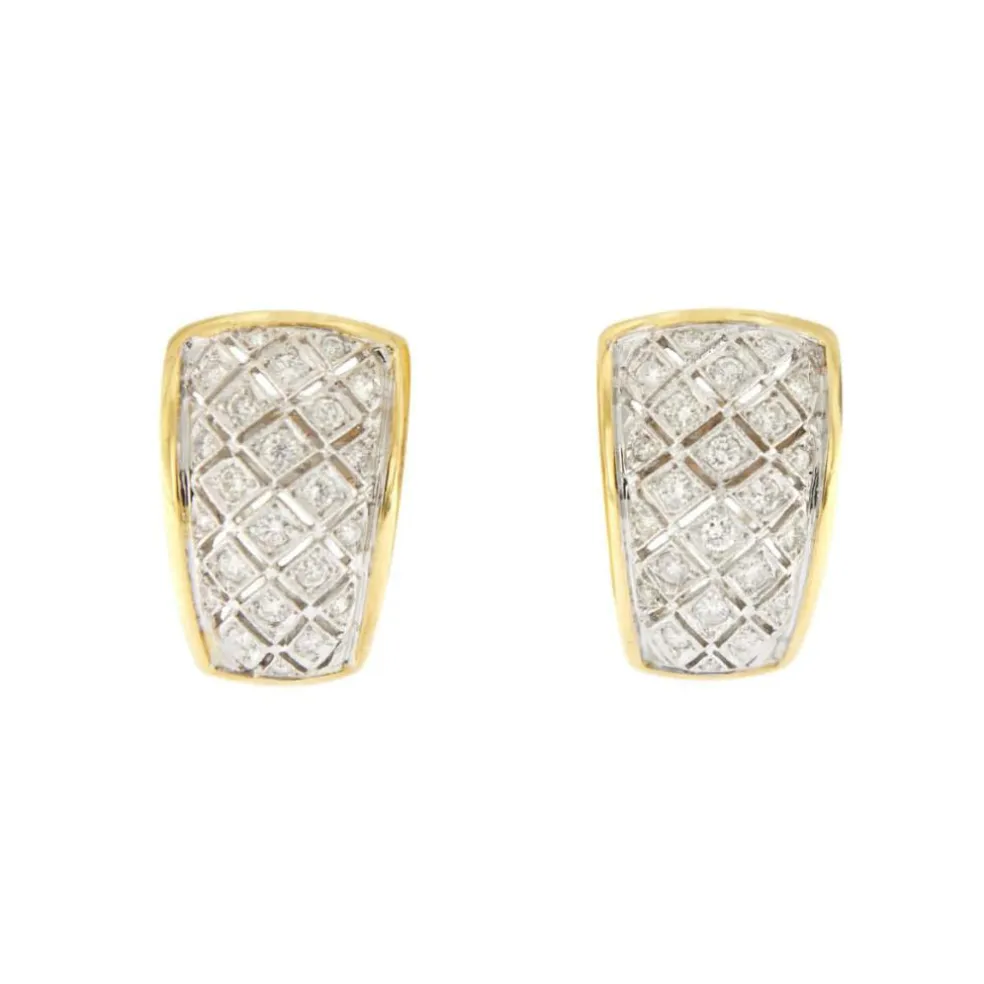 Boucles d'oreilles 2 ors diamants