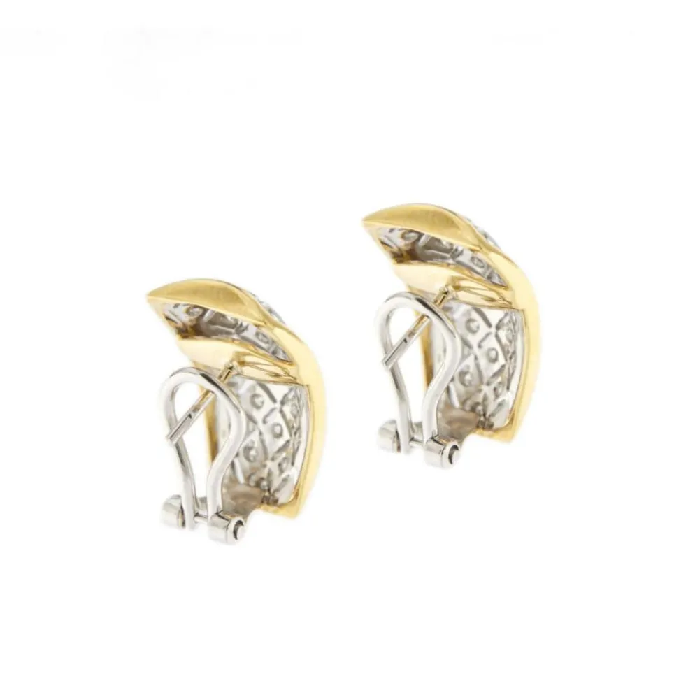 Boucles d'oreilles 2 ors diamants
