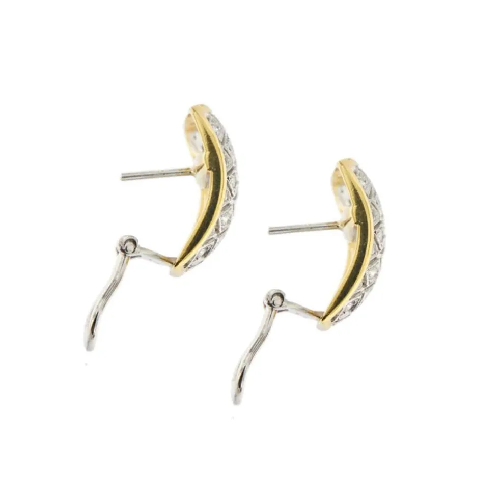 Boucles d'oreilles 2 ors diamants
