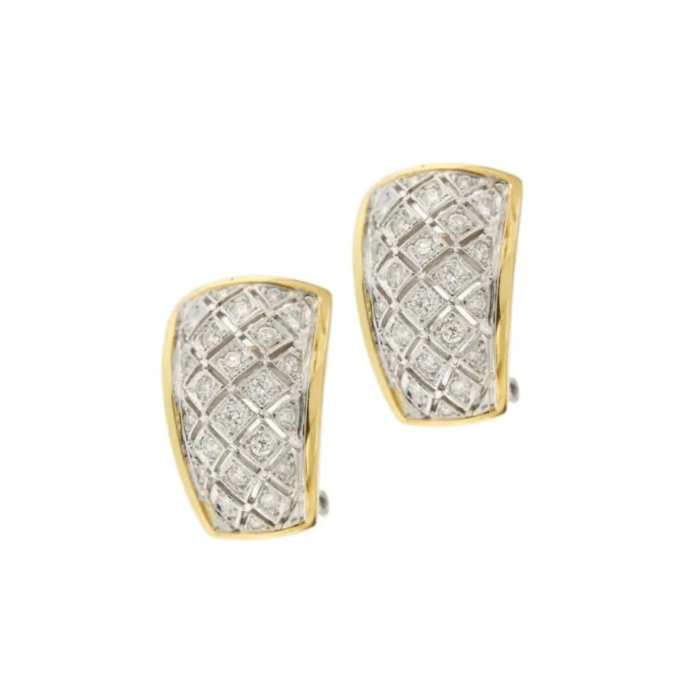Boucles d'oreilles 2 ors diamants