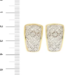 Boucles d'oreilles 2 ors diamants