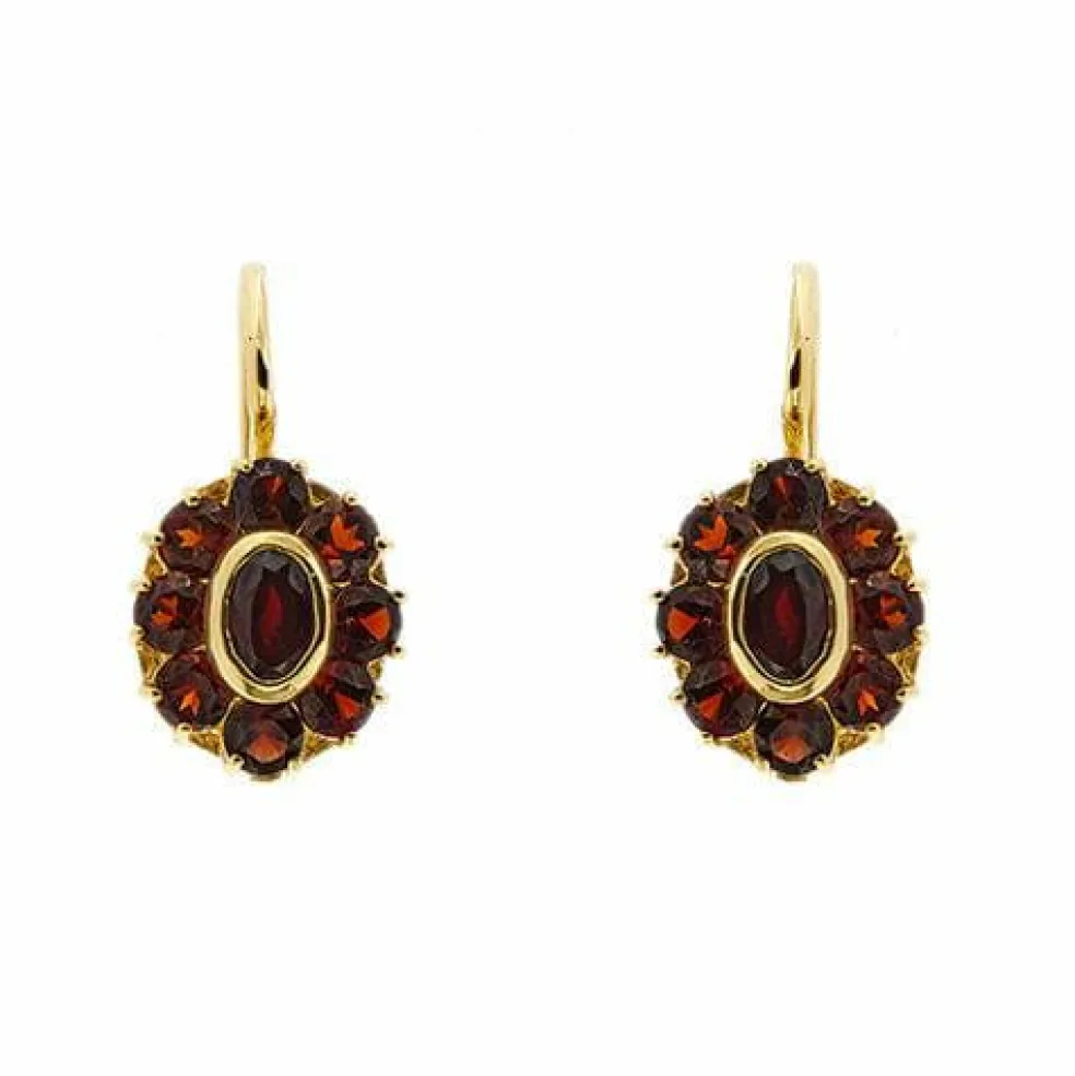 Boucles d'oreilles à tige en grenat