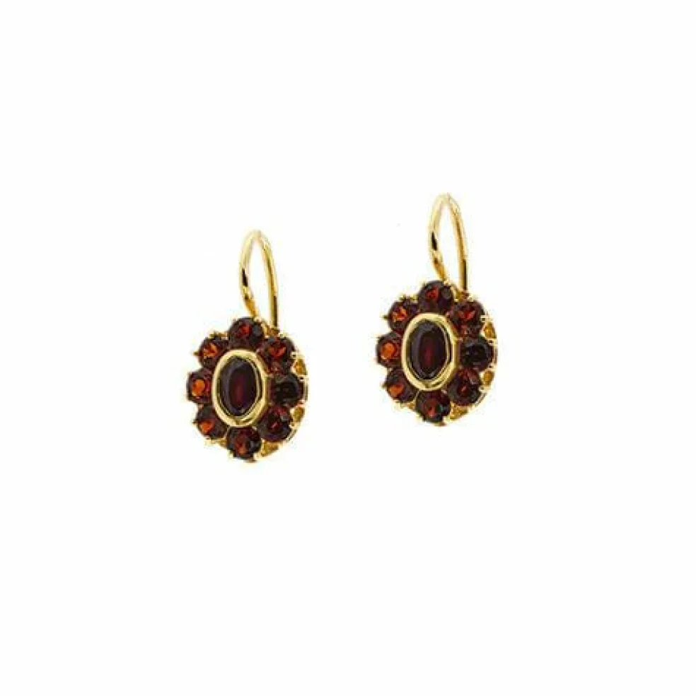 Boucles d'oreilles à tige en grenat