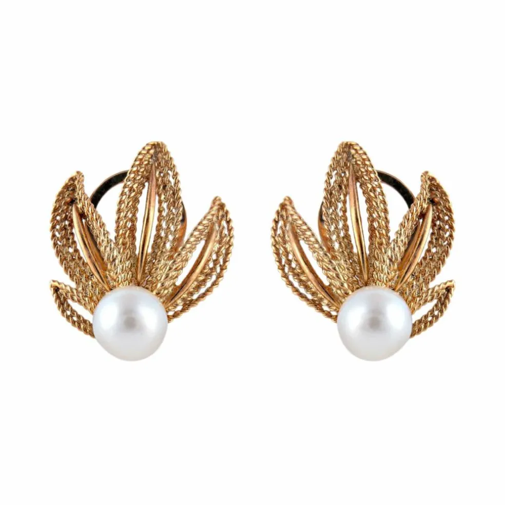 BOUCLES D’OREILLES « VELVET » OR & PERLE