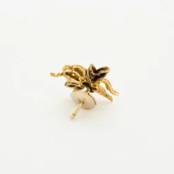 Boucles d'oreilles abeille, or jaune, rubis et diamants