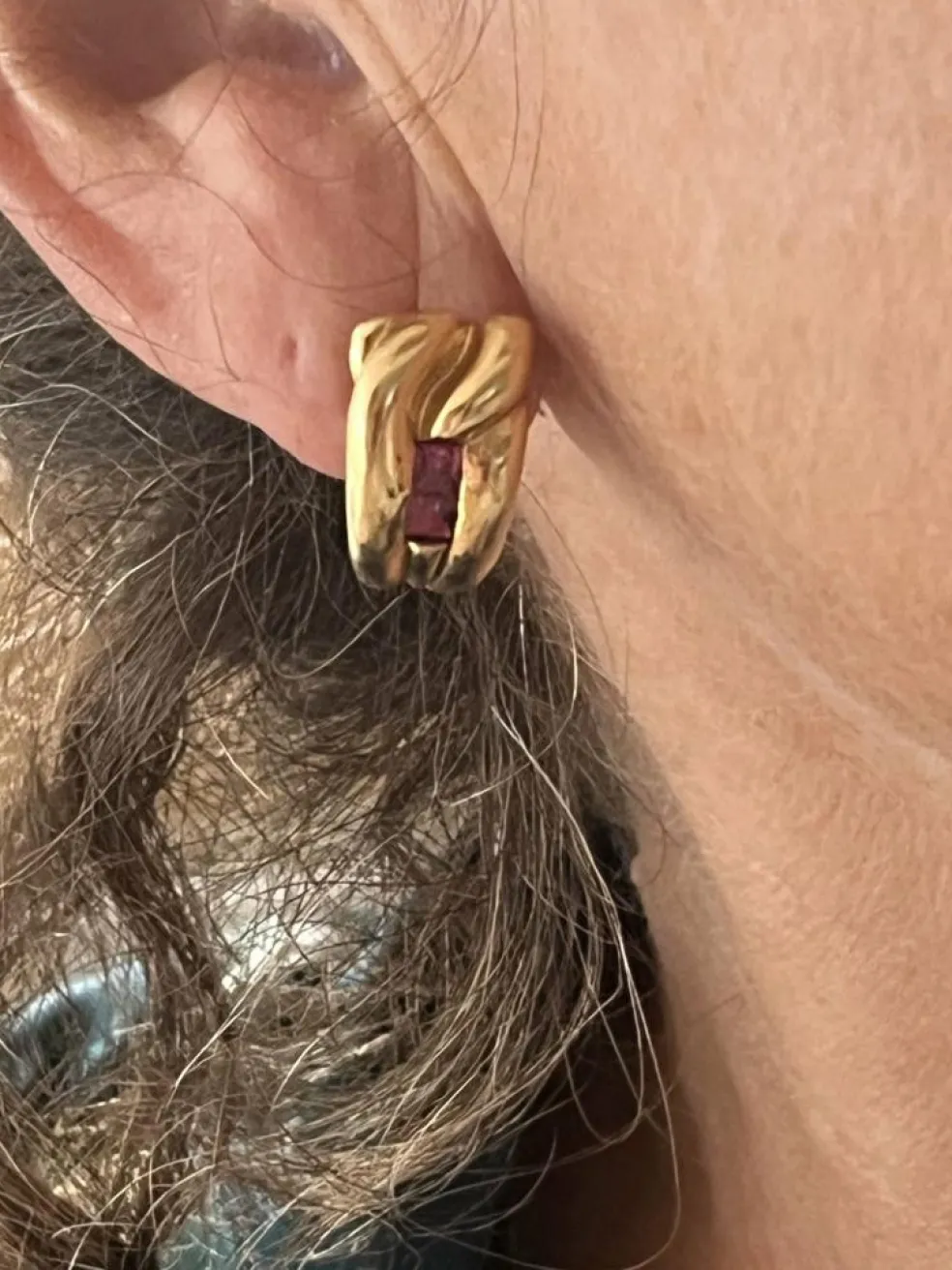 Boucles d'Oreilles Aldebert Or Jaune Rubis