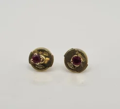 Boucles d'oreilles Alpa or jaune et rubis