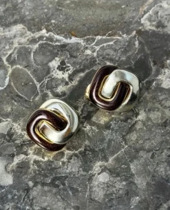 Boucles d'oreilles amarante or jaune